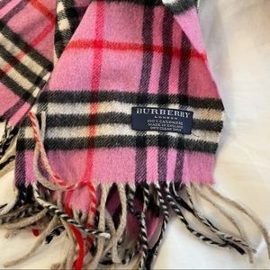 Burberry Cashmere Pink Plaid Scarf